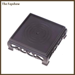 [The Fayshow] Sâu Màu Nâu Khắc Bằng Gỗ Nhìn Nhựa Cơ Sở Khay Lọ Hoa Chủ Vòng Vuông Đa Chức Năng Ấm Trà Bình Cá Tank Cơ Sở