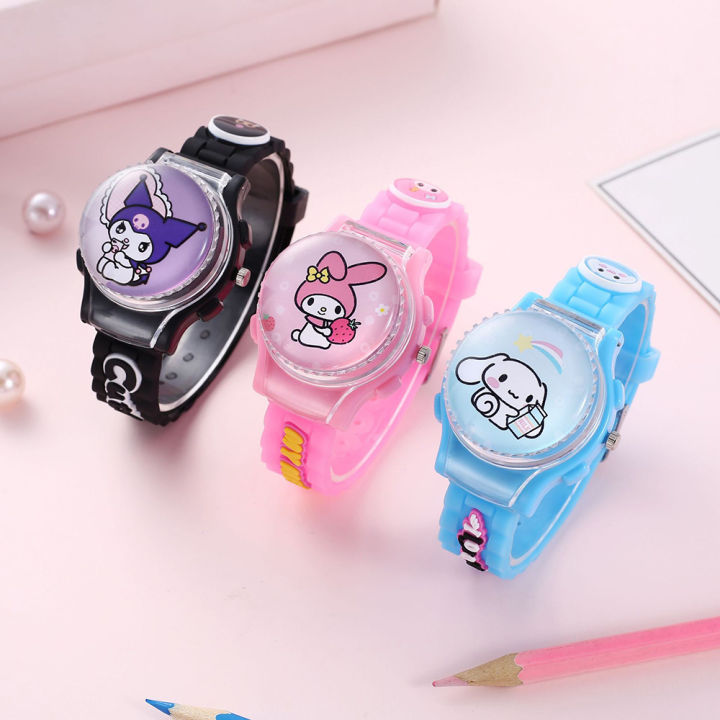 2023 New Cute Luminous Children Watch Kuromi Big-Eared Dog Melody ...