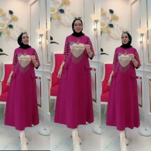 Midi Kaos Wanita Kekinian model HEART Terbaru BY. NABIL