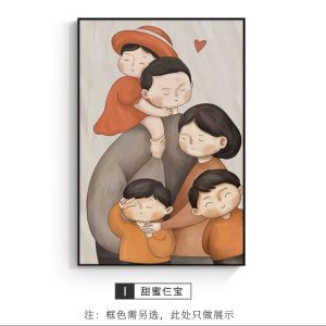 Tranh Gia Đình Ông Bà Cha Me Con/ Tranh Gia Đình/ Tranh Treo Hành Lang/ Cầu Thang/ Quà Tặng