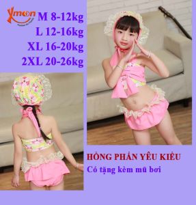 TẶNG PHAO TAY Áo tắm / Áo bơi bé gái bộ rời bộ bơi Xmoon 1806
