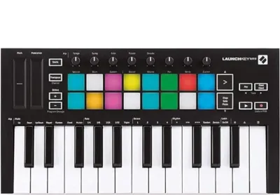 Novation Launchkey Mini [MK3] — Portable 25-Key USB MIDI Keyboard Controller with DAW Integration Chord Mode and Arpeggiator — for Music Production