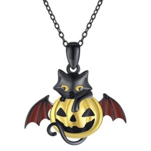 XANTHE Red Rhinestone Gothic Clavicle Chain Alloy Black Silver Halloween Heart Choker Y2K Lightweight Bat Wings Pendant Necklace Women