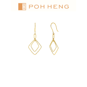 Poh Heng Jewellery 22K Dangling Earrings in Yellow Gold[Price By Weight]