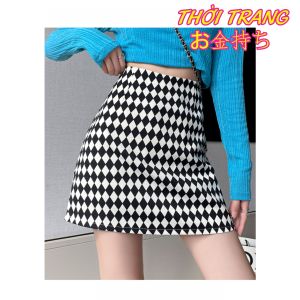 Chân váy Dạ cạp cao váy chữ A có quần lót trong 386