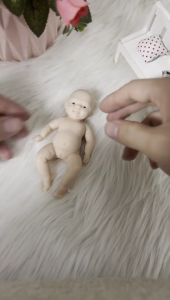 4.33in Unpainted/Uncompleted for Doll Toy Detailed Baby Room Decoration Eco-friendly Real Life Baby for Dol