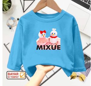 Kaos atasan anak usia 1-12 tahun Mixue Bone lengan panjang