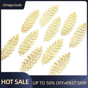 Omaga 10Pcs/set Vintage Leaf Filigree Wraps Connectors Metal DIY Craft Jewelry Making