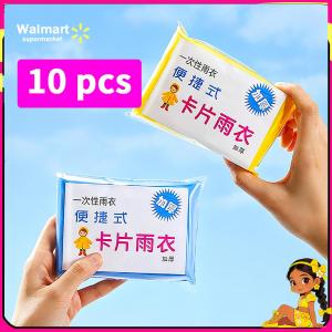 【Walmart】Disposable Raincoat Poncho Thick Waterproof Long Sleeve Full Body Rainwear for Adult Men Women with Hood Portable Card Size Compression Bag Emergency Use for Travel Outdoor Motorcycle Commuting School Heavy Rain Protection