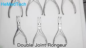 GREATLH 180mm/240mm Double Joint Rongeur Stainless Steel Veterinary Orthopedic Bone Rongeur Instrument Curved