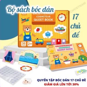 Bảng Bận Rộn Quiet Book Busy Board Bóc Dán Cho Bé 2-6 tuổi Học Liệu Bóc Dán 17 Chủ Đề Đồ Chơi Giáo Dục Sớm Cho Bé