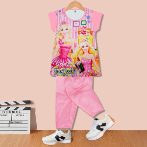 Sports Girls tshirt+pants Kids Terno Children Set for Girl Cartoon UGA054