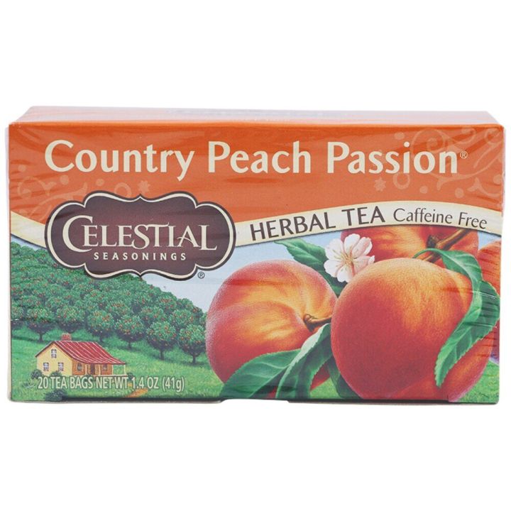 ซีเลสเทียลชาใบกลิ่นลูกพีช 41 กรัม Celestial Peach Passion Tea Bags 41 g ...