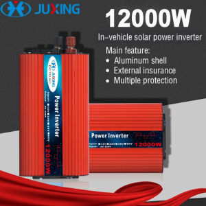 JUXING 12000W Biến tần năng lượng mặt trời  DC 12V/24V đến AC 220V  Bộ chuyển đổi điện áp gia đình cho dã ngoại ngoài trời du lịch cắm trại và giải trí