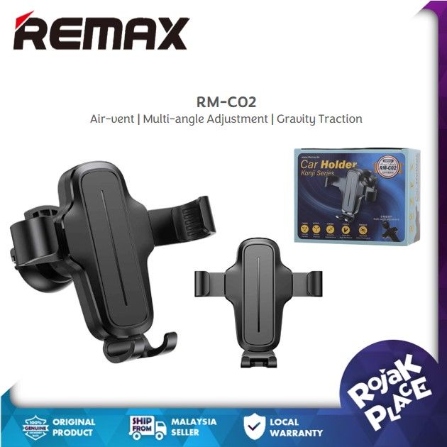 Remax RM-C02 Car Air Vent Clamping Gravity Traction Phone Holder | Lazada