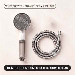 Premium High Pressure Shower Head with Replaceable Filter 1-Button Stop Water Saving Spa Massage Anti-Rust ABS Bathroom Accessories
