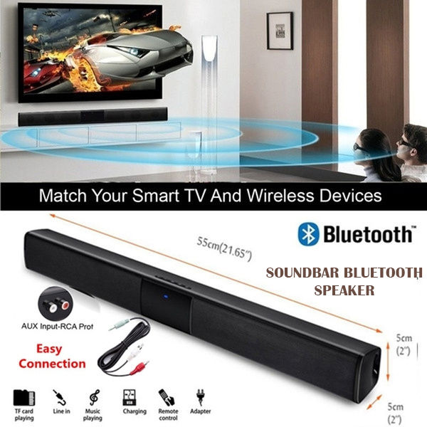 Soundbar Bluetooth Speaker Home Theater Bass 20W Sonbar Sondbar