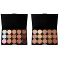 Vtrem 15 Colors Contour Palette Kit Camouflage Concealer Palette Professional Contour Eyeshadow Face Cream Makeup Foundation Kit Combination with Powder Brush for Professional and Daily Use. 