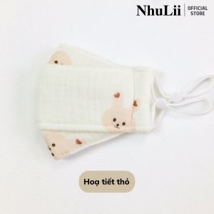 Khẩu trang vải cho bé NHULII khẩu trang an toàn cho bé sơ sinh đến 3 tuổi NI023