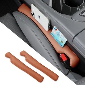 2PCS Leather Car Seat Gap Filler OrganizerGap Plug for car seat SpaceFill Between Gap StripFits Gaps 3.5-6cm(1.4-2.4 in) Wide (Black)