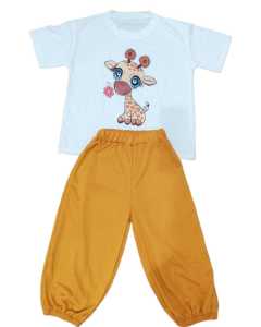 Setelan Anak Perempuan Setelan Pendek Anak Perempuan Setelan Harian Anak Setelan Kaos Giraffe