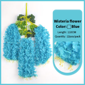110cm/Piece Artificial Fake Wisteria Vine Ratta Hanging Garland Silk Flowers String Home Party Wedding