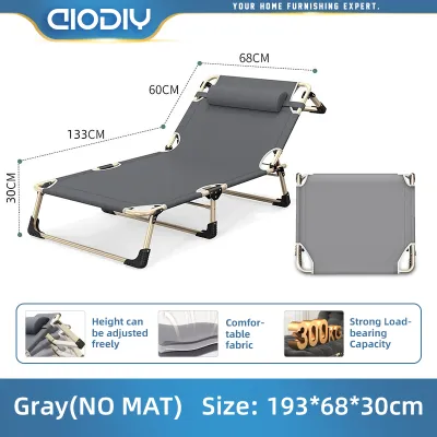 AIODIY Original Folding bed Outdoor adjustable Brand New folding bed Office nap bed Easy to carry multifunction without installation 4-level adjustable bed width: 68CM 25MM thick round tube Sitting leaning lying freely adjustable Folding does sofa bed