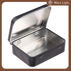 Warm Light 1PC Frosted Household Iron Storage Box Metal Box Tin Plated Container Empty Hinged Lid Small Empty Storage Box