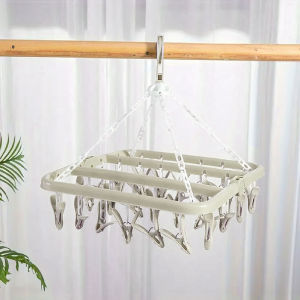 AVINAS 32 Pcs Clips Clothes Socks Drying Rack Clips Hanger For Socks And Underwear