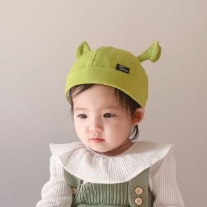 Cartoon Baby Baseball Cap Green Funny Kids Bucket Hat With Ears Spring Summer Toddler Boys Girls Fisherman Hats Beanie