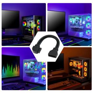 USB3.0 Front Panel Extension Cable 25cm 90 Degree Elbow 19Pin 20Pin Compatible Motherboard Adapter For Desktop PC Case