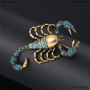 [COD] Man YingLie 1pc Scorpion Brooches with Rhinestone Alloy Brooch Pin Vintage