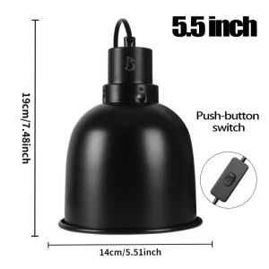 Reptile Heat Lamp Holder E27 Ceramic Socket Dome Shade with Switch Dimmer for UVA UVB Basking Light for Turtle Lizard Bearded Dragon