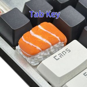 HELLOBBY Resin Sushi Key Cap Cute Decoration Food Shape Mechanical Keyboard Key Cap DIY Accessory Creative Design For ESC Keycaps Computer Peripherals
