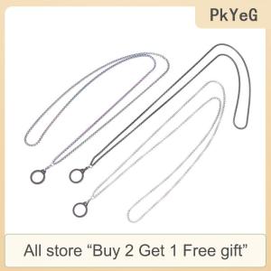 [COD] PkYeG Tool Anti-Lost Pen Lanyard Anti-drop Portable Metal Chain Necklace Lanyard Metal Lanyard Sling Snake Bone Chain With Rubble Ring