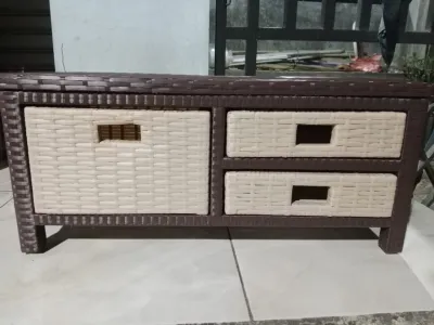 Terlaris COD Lemari Rotan plastik Meja TV Laci Susun 2/3 samping buffet serbaguna Bebas pilih warna
