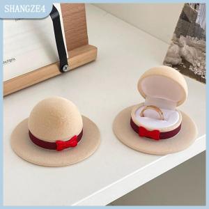 【SHANGZE4】 Lãng mạn Nhẫn cưới hộp dễ thương sáng tạo hat Hình dạng hộp Nhẫn hộp đồ trang sức hộp engagement Ring trường hợp nhẫn bao bì hiển thị hộp