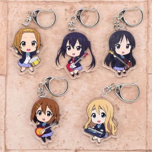 COSE Anime Accessories Cosplay Bag Pendant Cartoon Double Sided Acrylic Keychain K-ON!! Key Holder Chibi Keyring