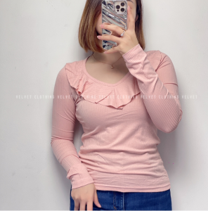 Blouse Rumbai Lengan Panjang Knit / Blouse Long Sleeve Knit / Atasan Lengan Panjang Wanita 4725