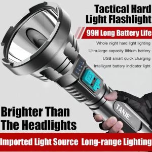 Senter Cree LED 80W Super Terang / Senter Sorot Led Cas USB Portable Tahan Air