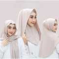 Pasmina Inner bahan jersey terbaru dewasa | Pashmina instan Jait dagu. 