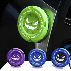 Rotating Car Ignition Switch Cover One-Touch Start Button Cap Motorcycle Start Stop Ring Decoration Universal Interior Sticker
