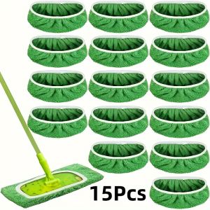 {READY STOCK}15Pack Reusable Microfiber Mop Pads for Swiffer Sweeper Mop(9.84inch-11.02inch) - Dry Sweeping Cloths & Wet Mopping Cloths for Household Cleaning - Washable Wet Pads for Mopping Floors(Mop Is Not Included)
