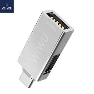 WIWU USB C to Dual USB AdapterUSB-C to USB 3.0 +USB 2.0 Adapter for MacBook Pro 2019/2018MacBook Air 2018Surface Goand More Type-C devicesUSB Type-C to USB