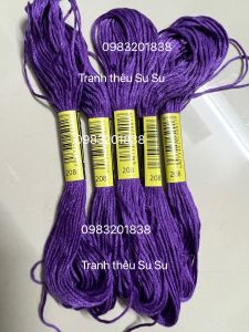 Chỉ cotton thêu tranh chữ thập mã DMC các mã 208 209 210 211 221 223 224 225 (giá 1 tép)