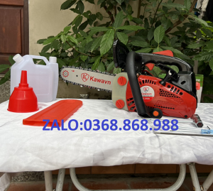 máy cưa xích chay xăng cưa tay cụt Kawav mini - may cua xich chay xang lam 3 tấc trọng lượng 3.5kg