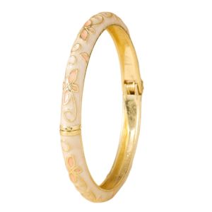 OUTOPEN Enamel Floral Vintage Cloisonne Bangle Traditional Colorful Chinese Flower Bangle Fashion Classic Womens Hand Bracelet Ladies