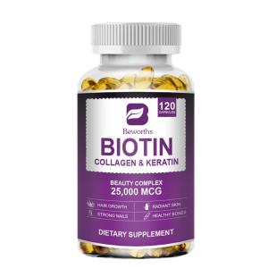 Biotin Collagen Keratin Capsules 25000 mcg Hair and Nail Vitamins 120pcs