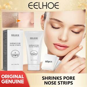 Eelhoe Pore Shrinking Serum Anti Black Dots Acnes Pimples Treatment Cleansing Whitening Peeling Oil Control Blackhead Remover Nose Mask Gentle Cleansing Shrink Pores Pimples Treatment Reduce Black Dots Soothing Oil-Control Nose Mask Patch