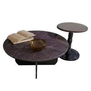 Living Mall LIVIA Premium Coffee Center Table 2-Piece Set with Tempered Glass Table Top